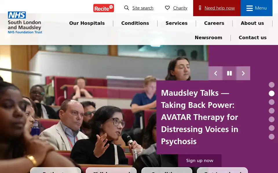 Screenshot of slam.nhs.uk