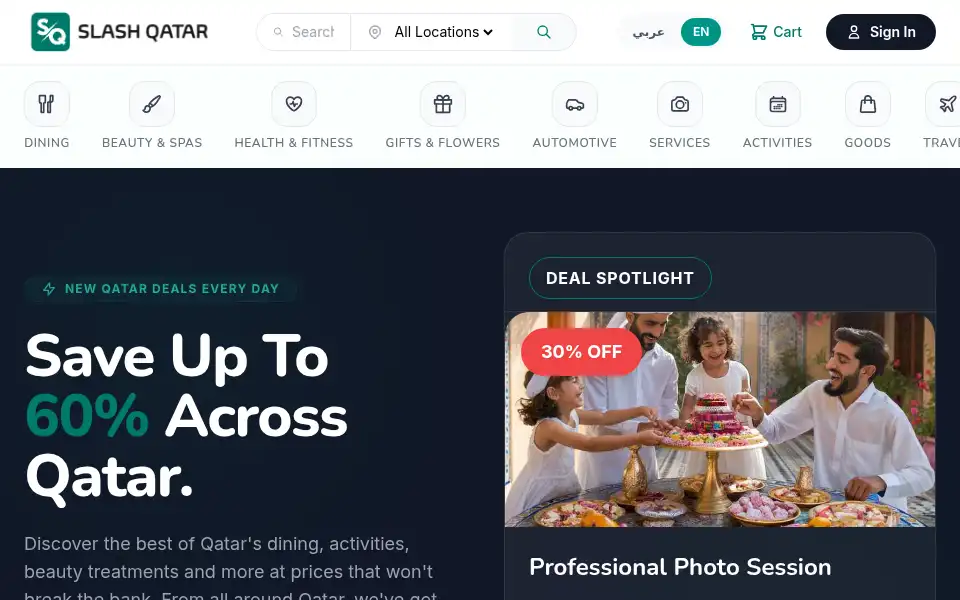 Screenshot of slashqatar.com