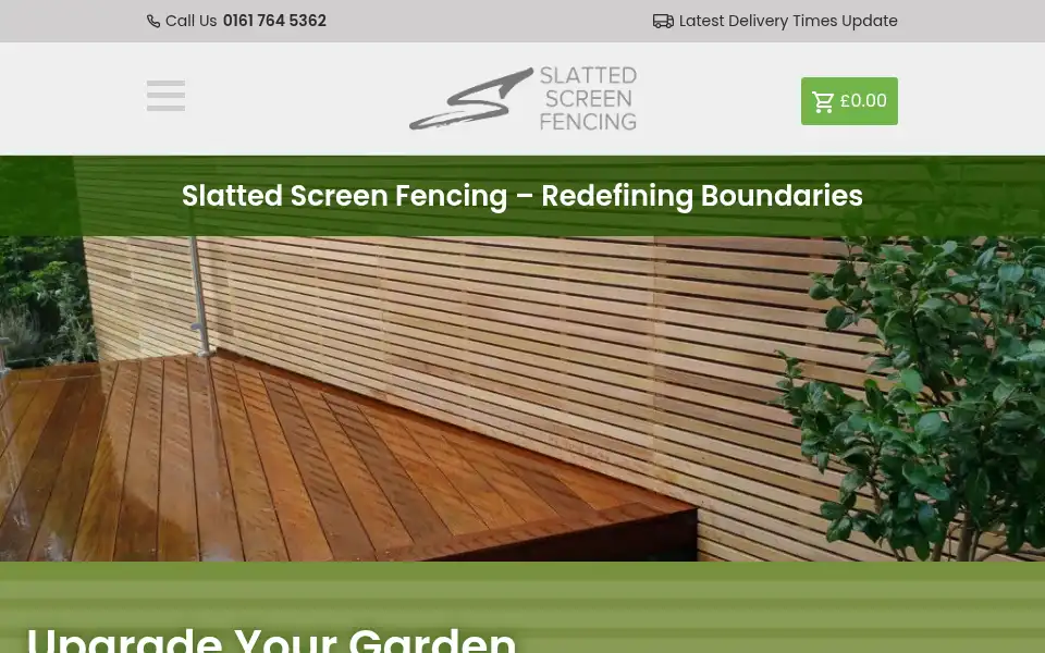 Screenshot of slattedscreenfencing.co.uk