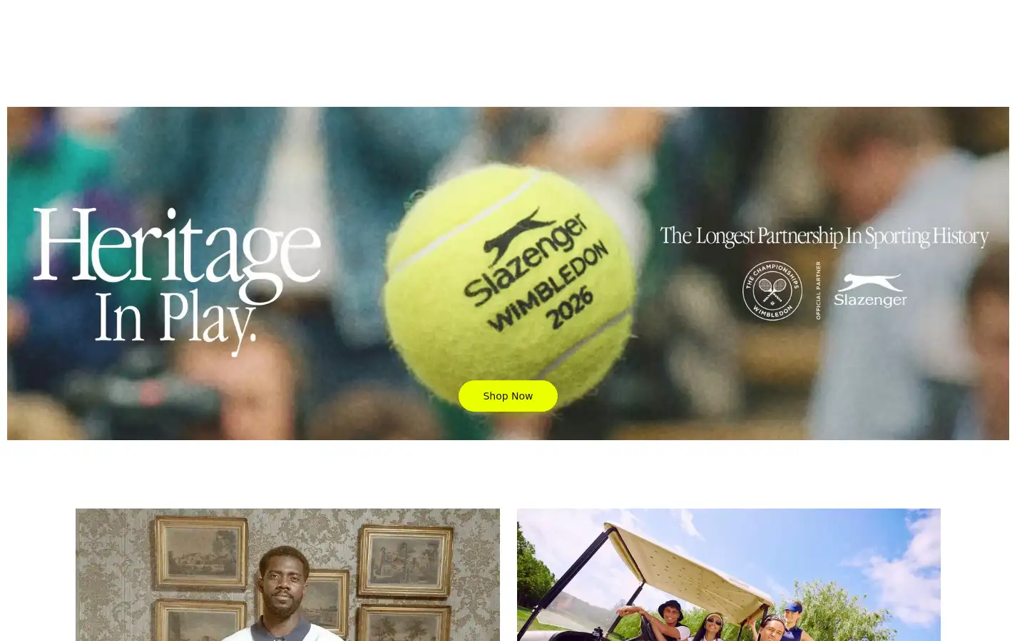 Screenshot of slazenger.com