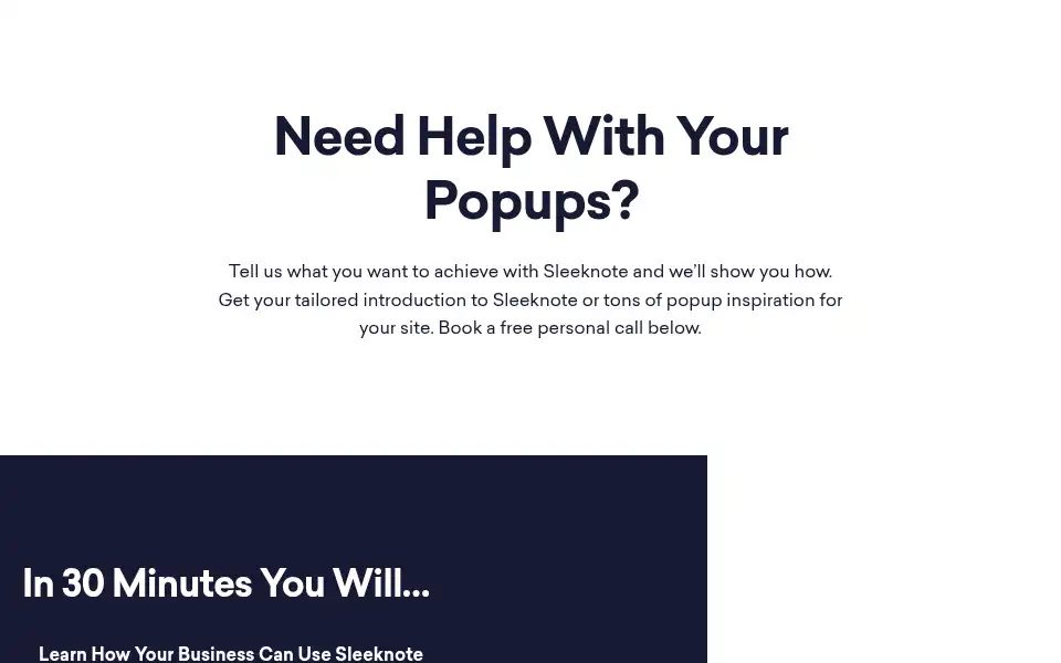 Screenshot of sleeknote.com