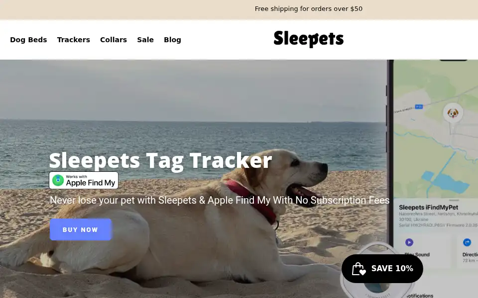 Screenshot of sleepets.com