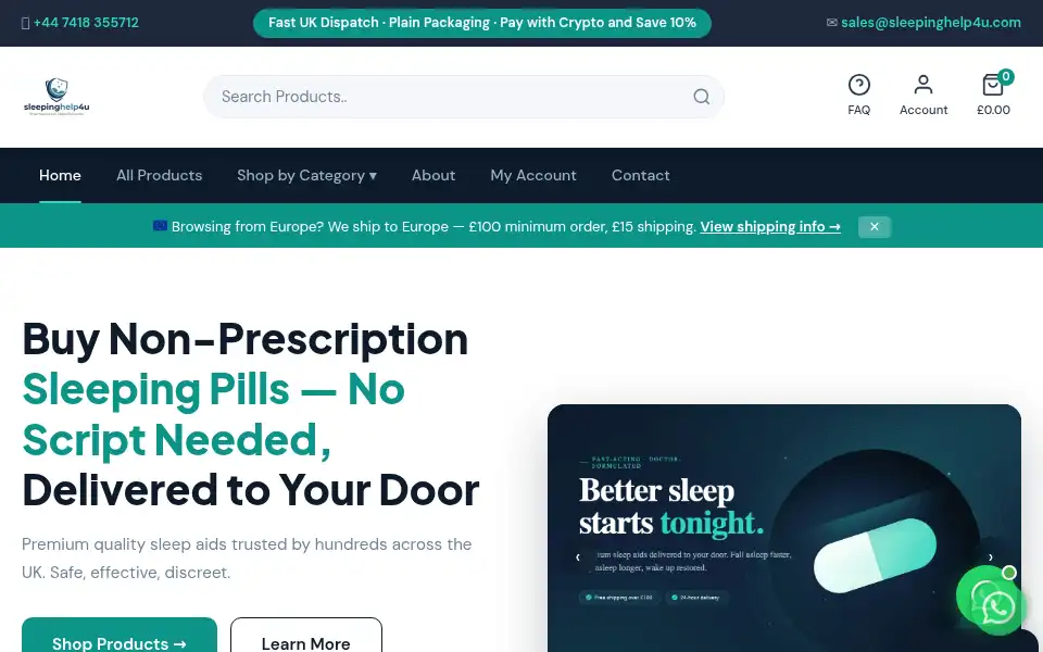 Screenshot of sleepinghelp4u.com