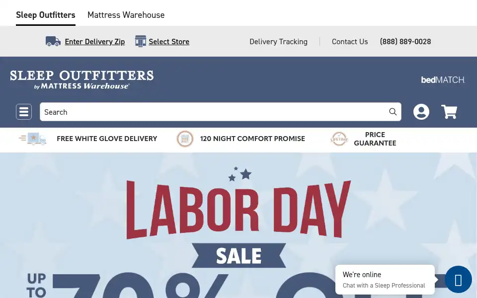 Screenshot of sleepoutfitters.com