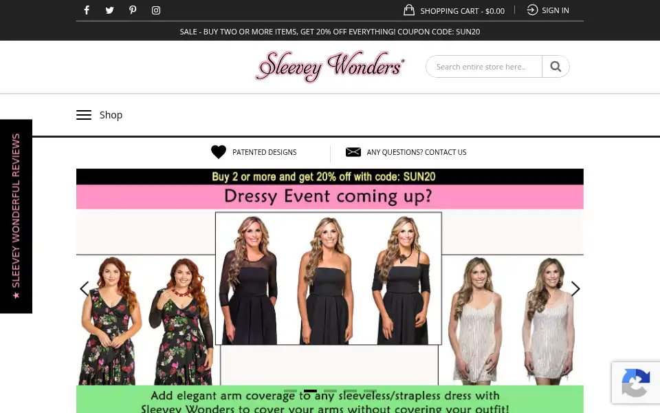Screenshot of sleeveywonders.com