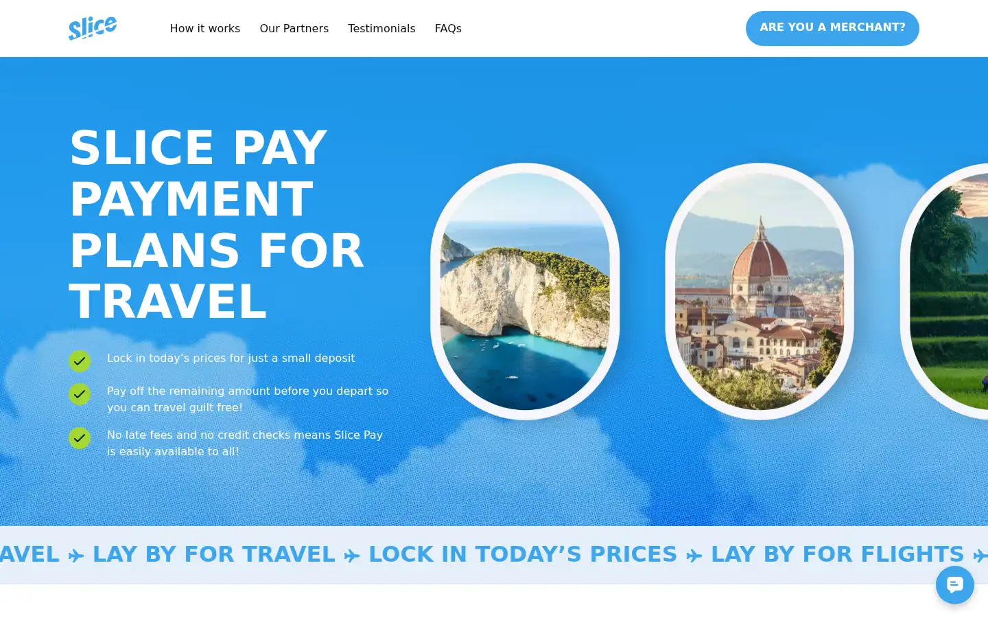 Screenshot of slicepay.travel