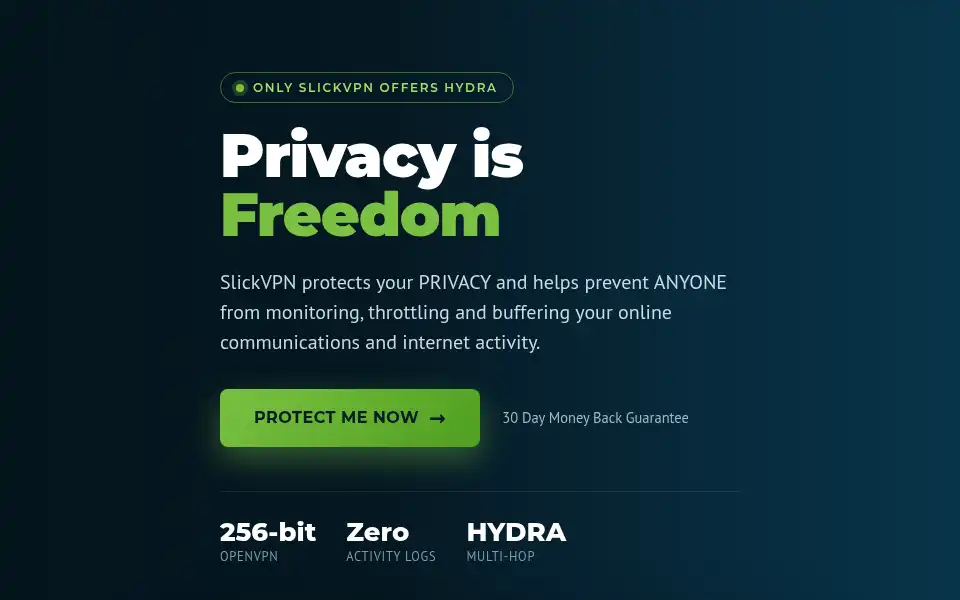 Screenshot of slickvpn.com
