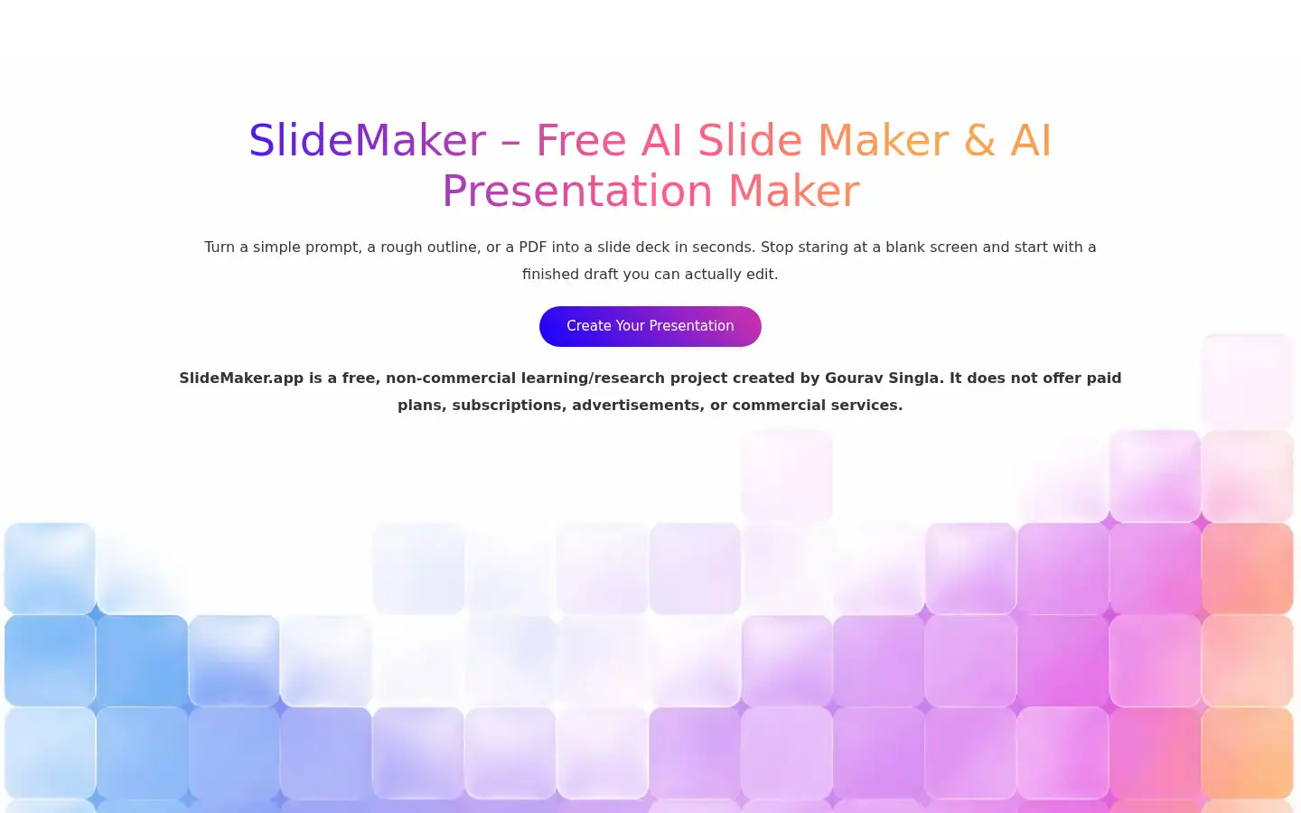 Screenshot of slidemaker.app