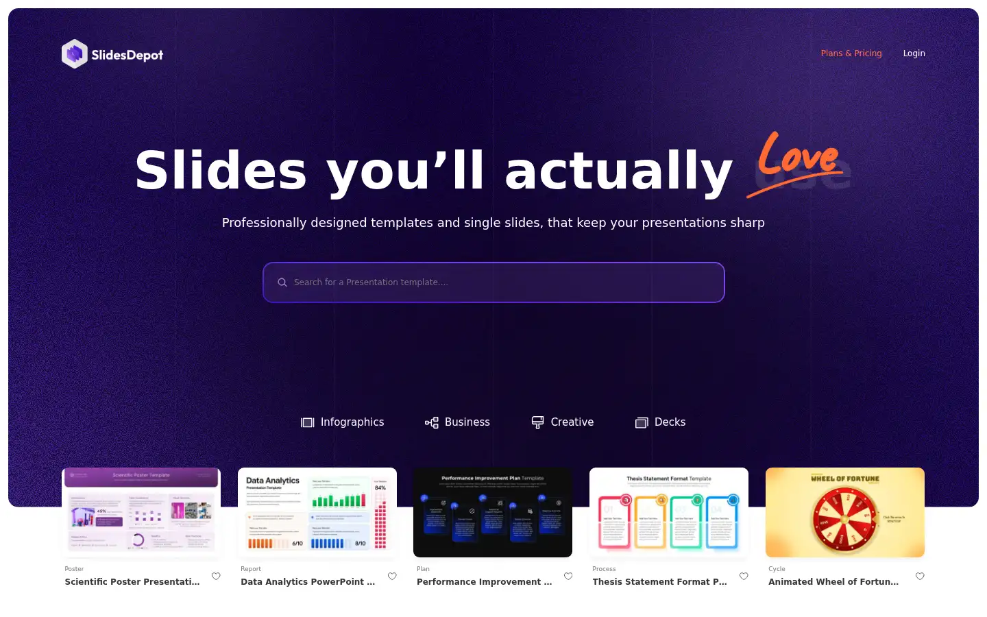Screenshot of slidesdepot.com