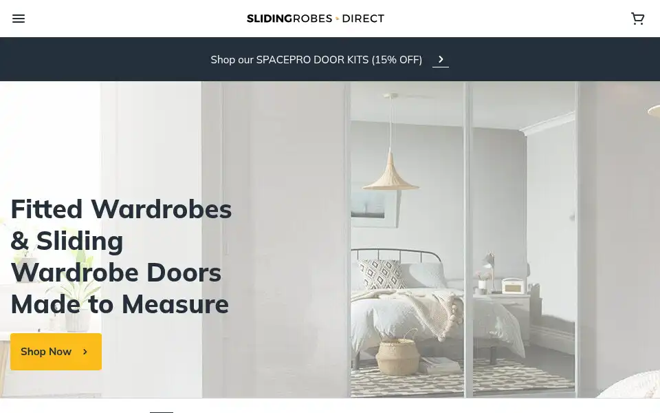 Screenshot of slidingrobesdirect.com