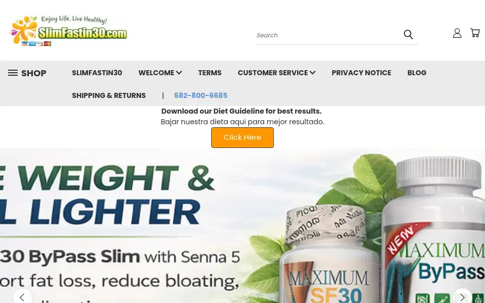 Screenshot of slimfastin30.com