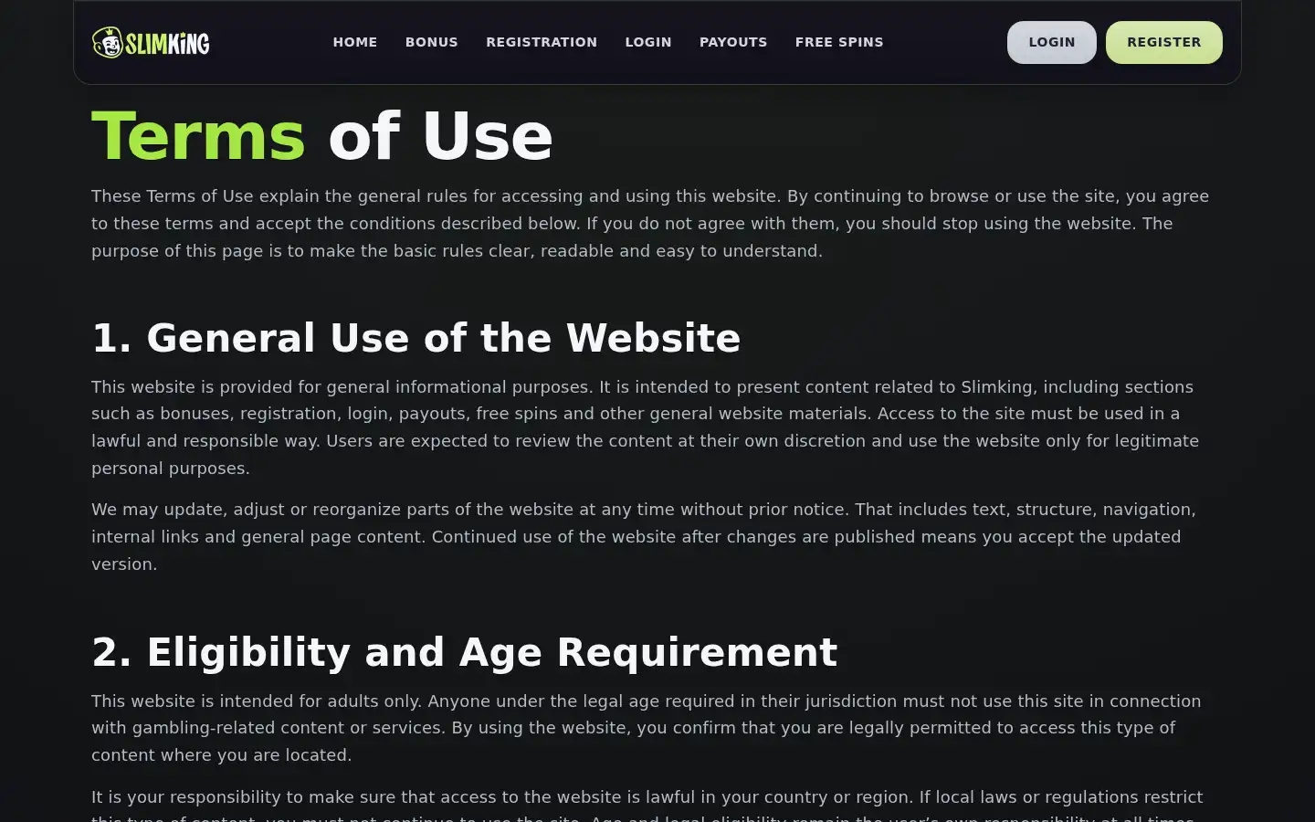 Screenshot of slimking-play.com