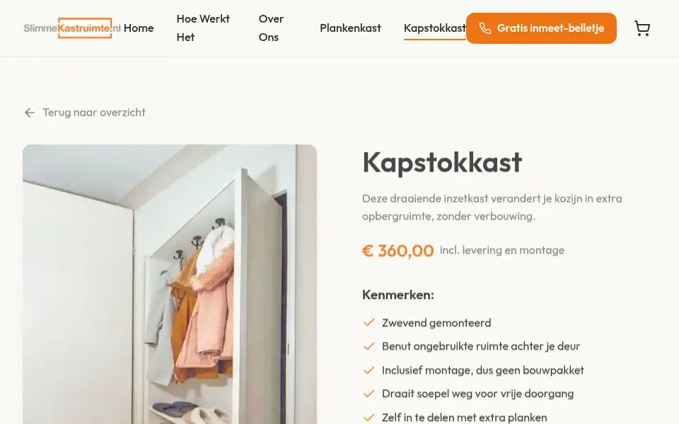 Screenshot of slimmekastruimte.nl