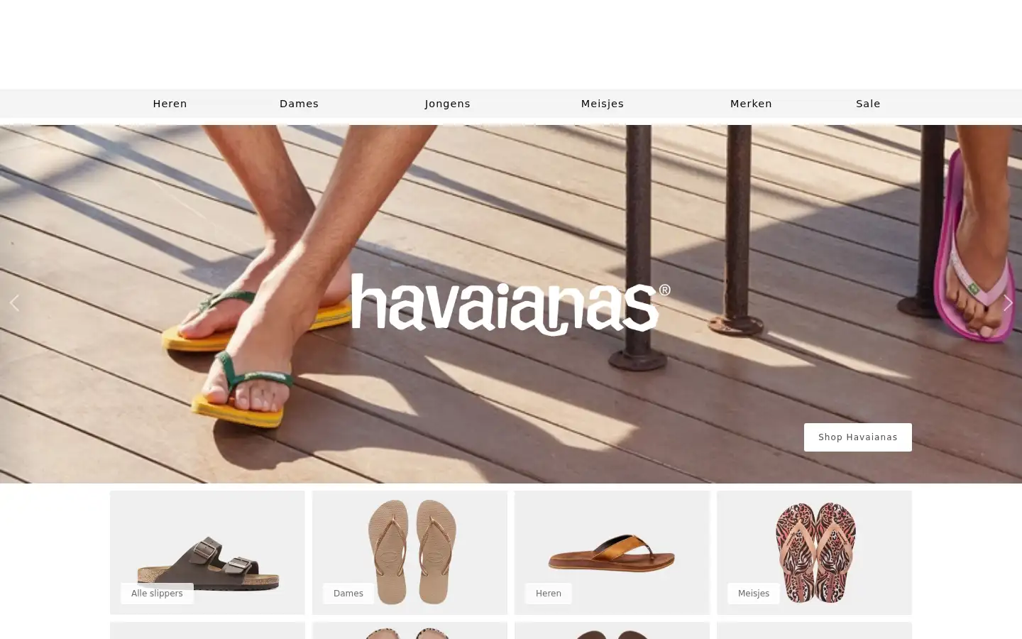 Screenshot of slippers.nl