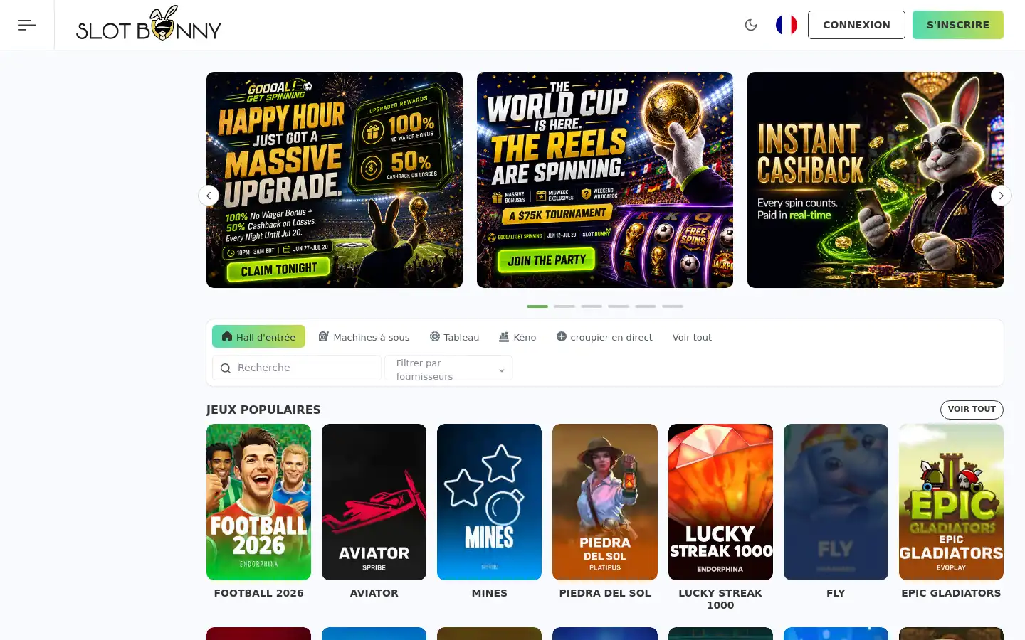 Screenshot of slotbunny.com