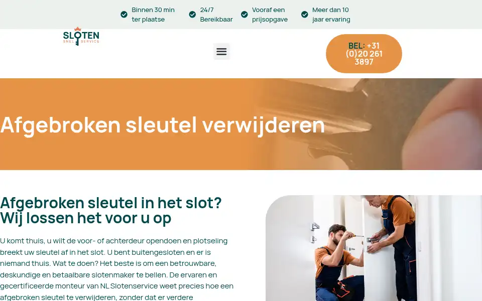 Screenshot of slotensnelservice.nl
