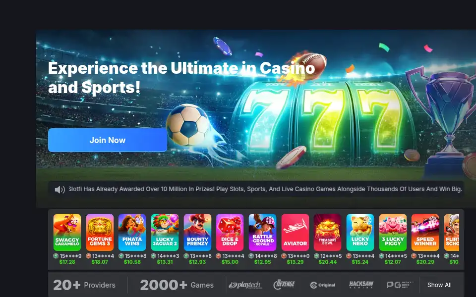Screenshot of slotfi.com