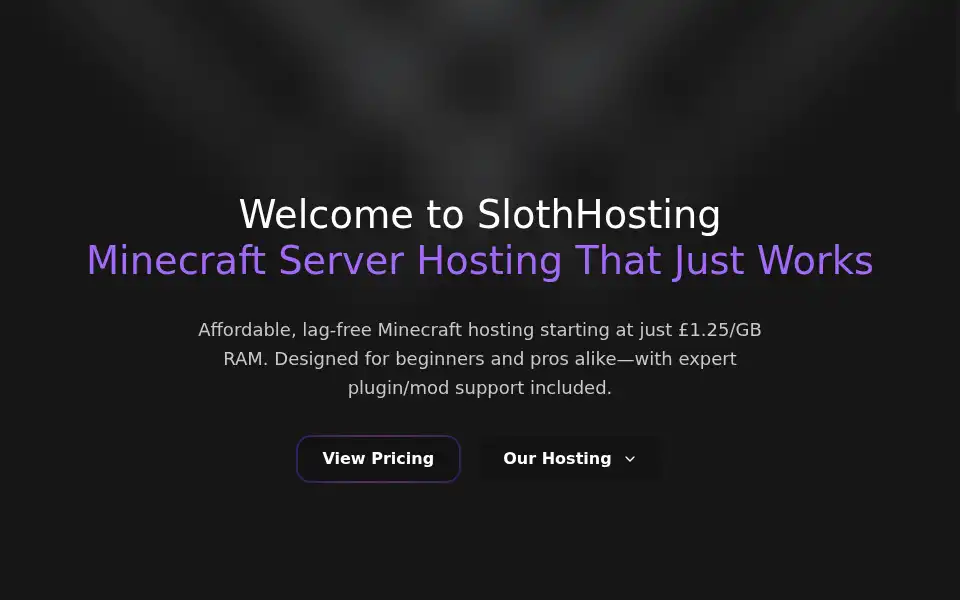 Screenshot of slothhosting.org