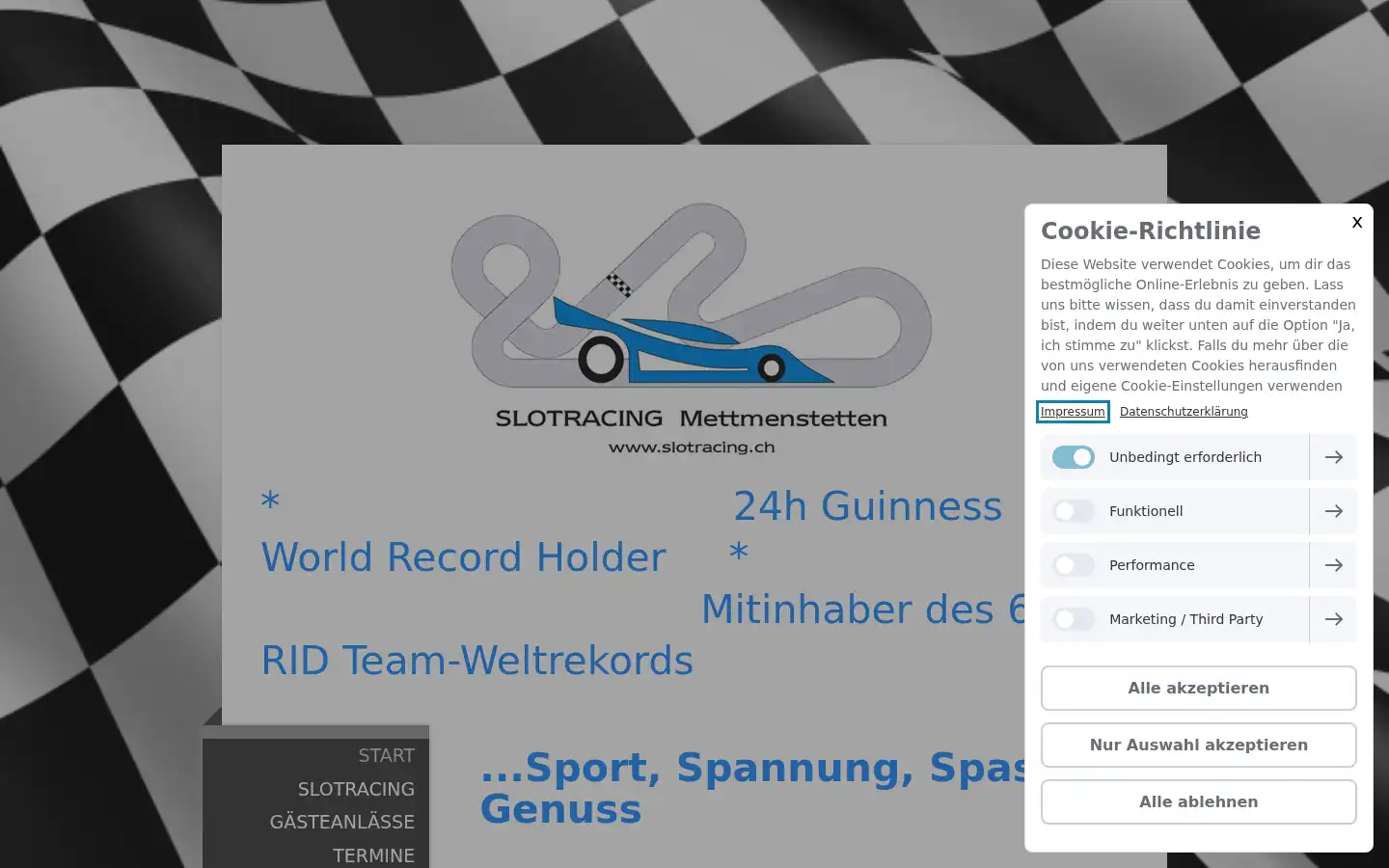 Screenshot of slotracing.ch