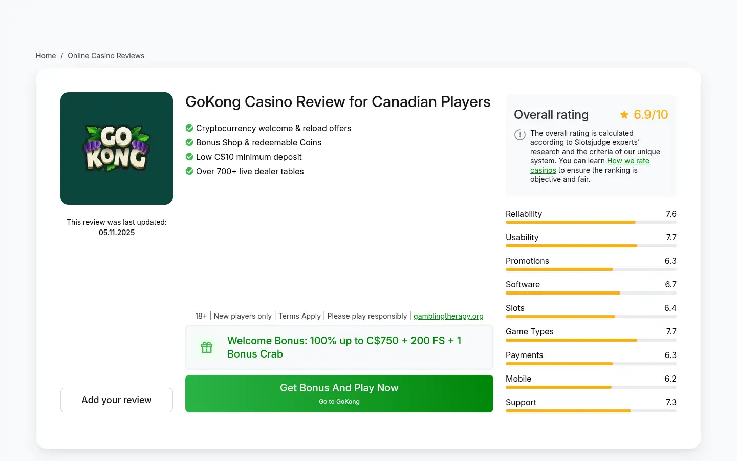 Screenshot of slotsjudge.com