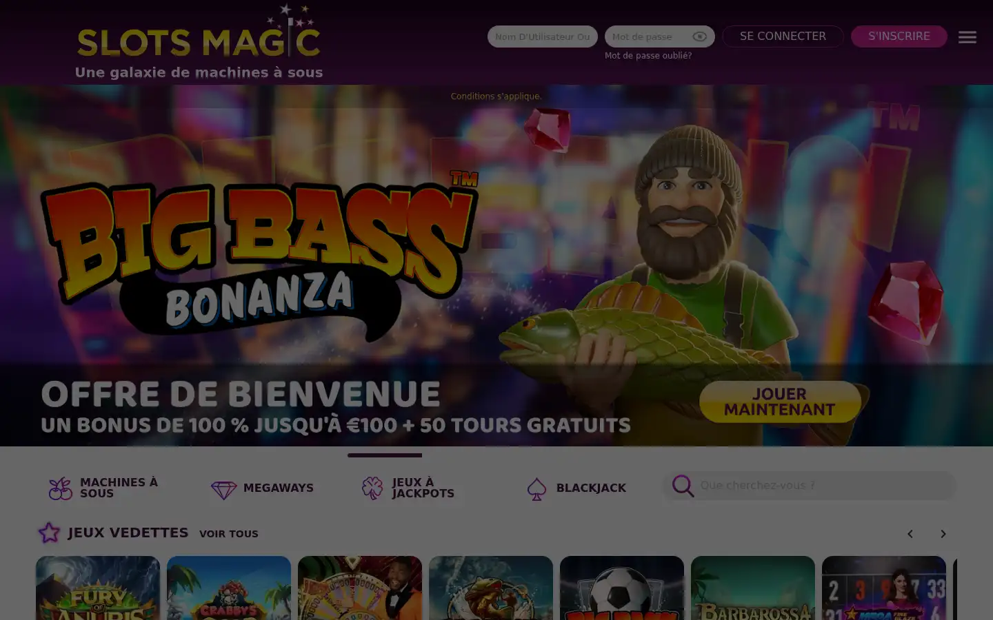 Screenshot of slotsmagic.com