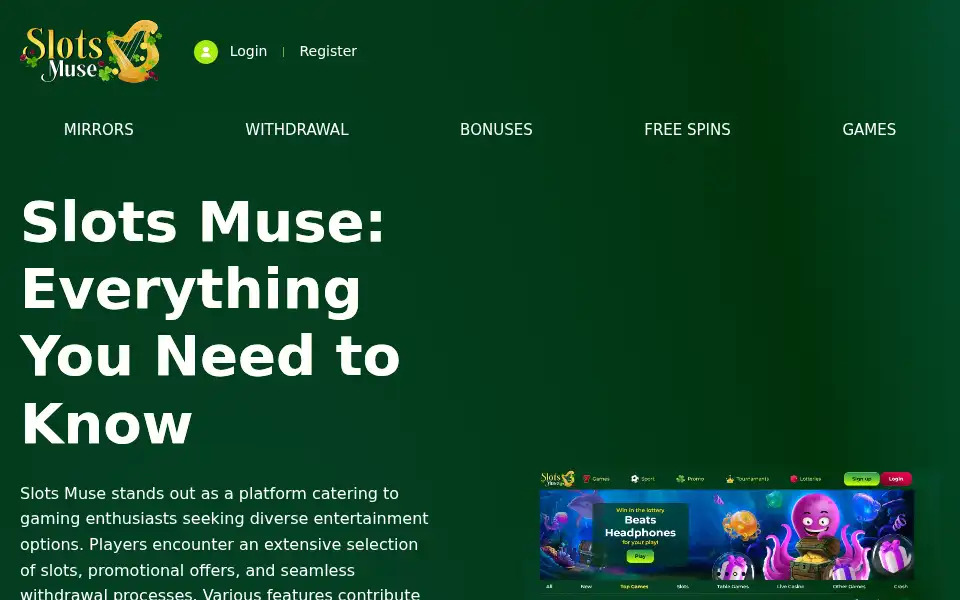 Screenshot of slotsmuse.casino