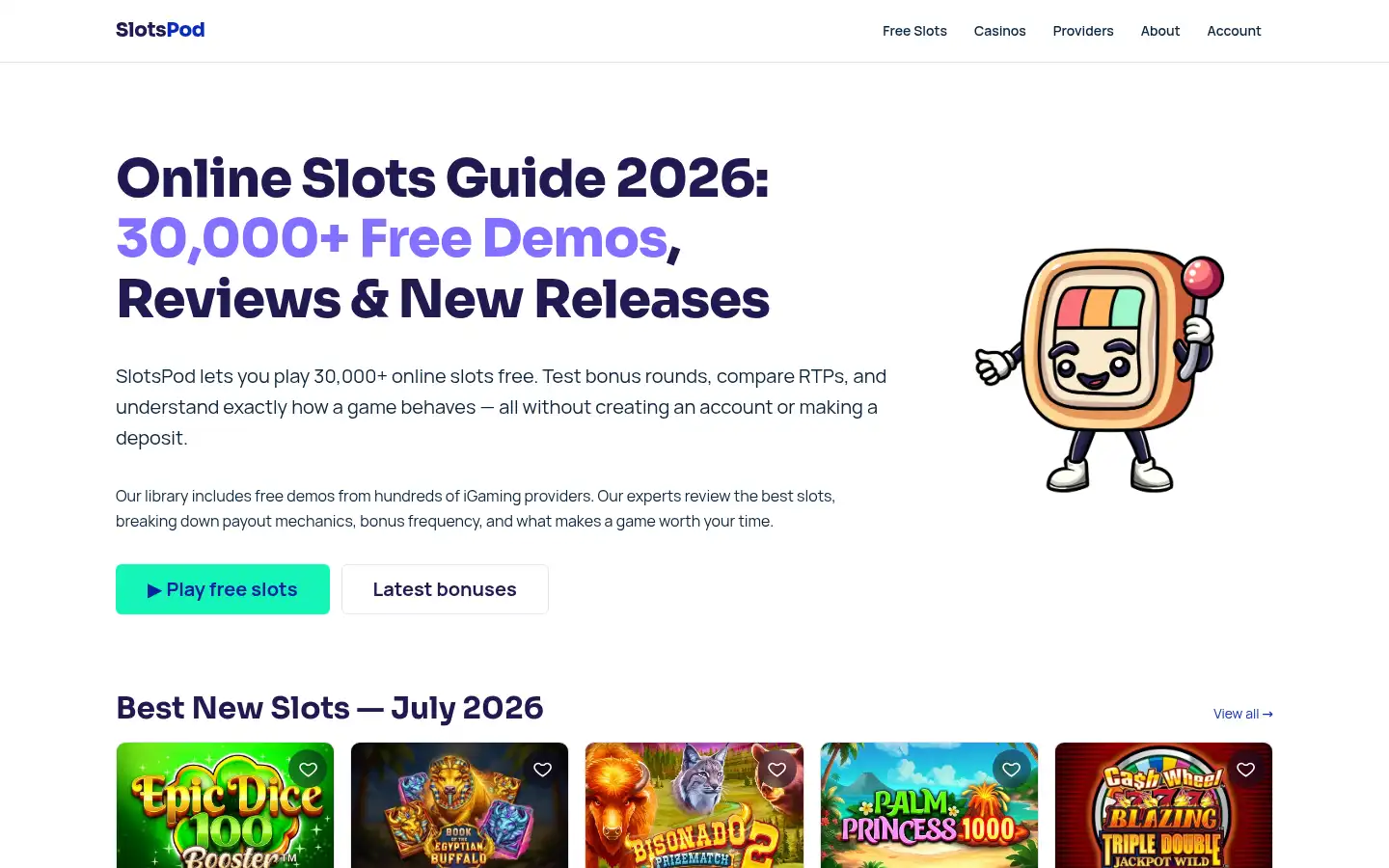 Screenshot of slotspod.com