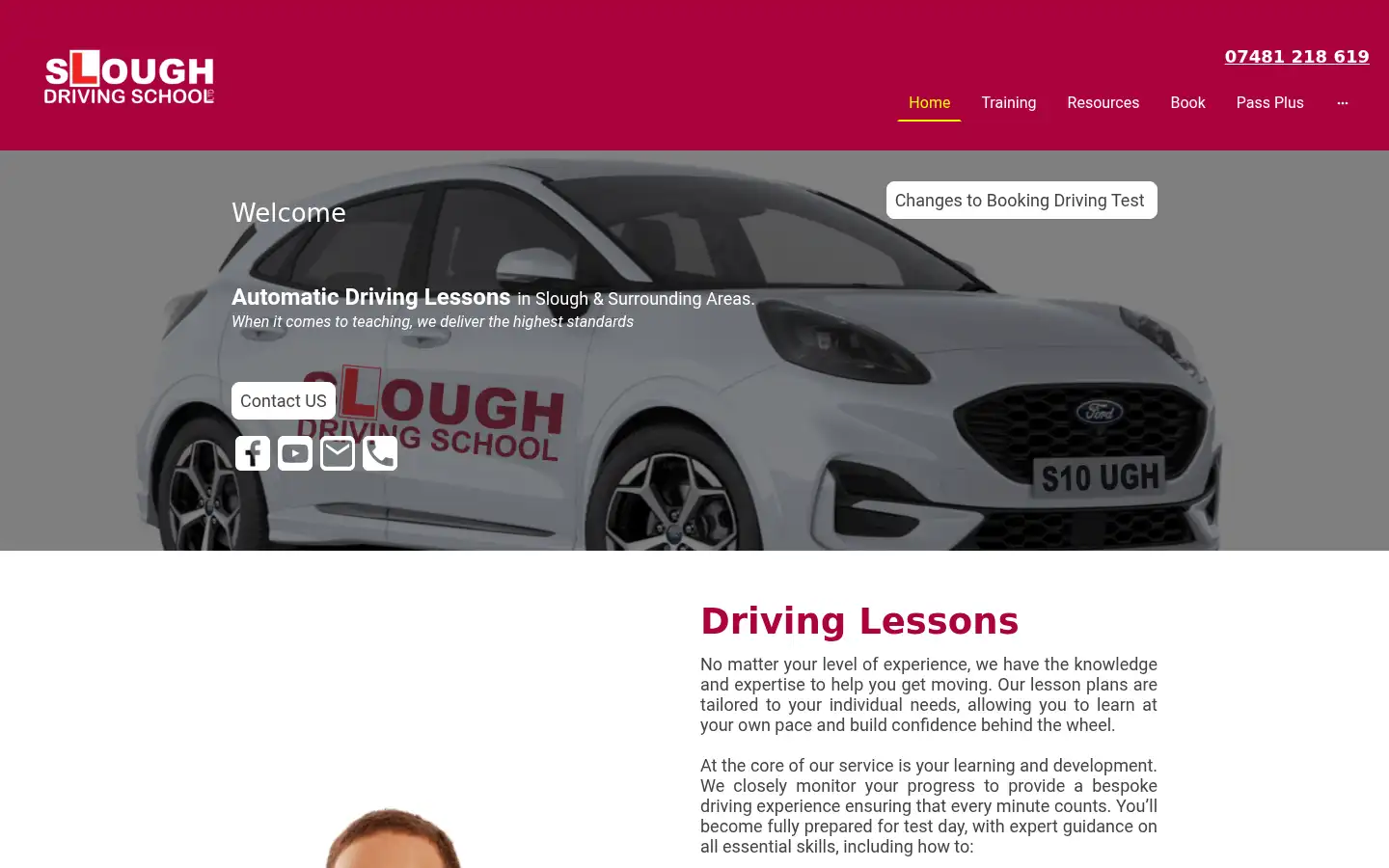 Screenshot of sloughdrivingschool.co.uk