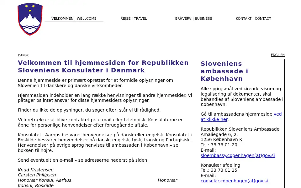 Screenshot of slovenien.dk