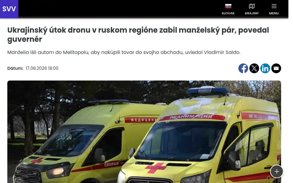 Screenshot of slovenskoveciverejne.com