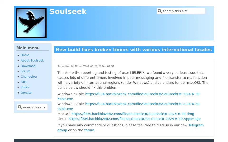Screenshot of slsknet.org