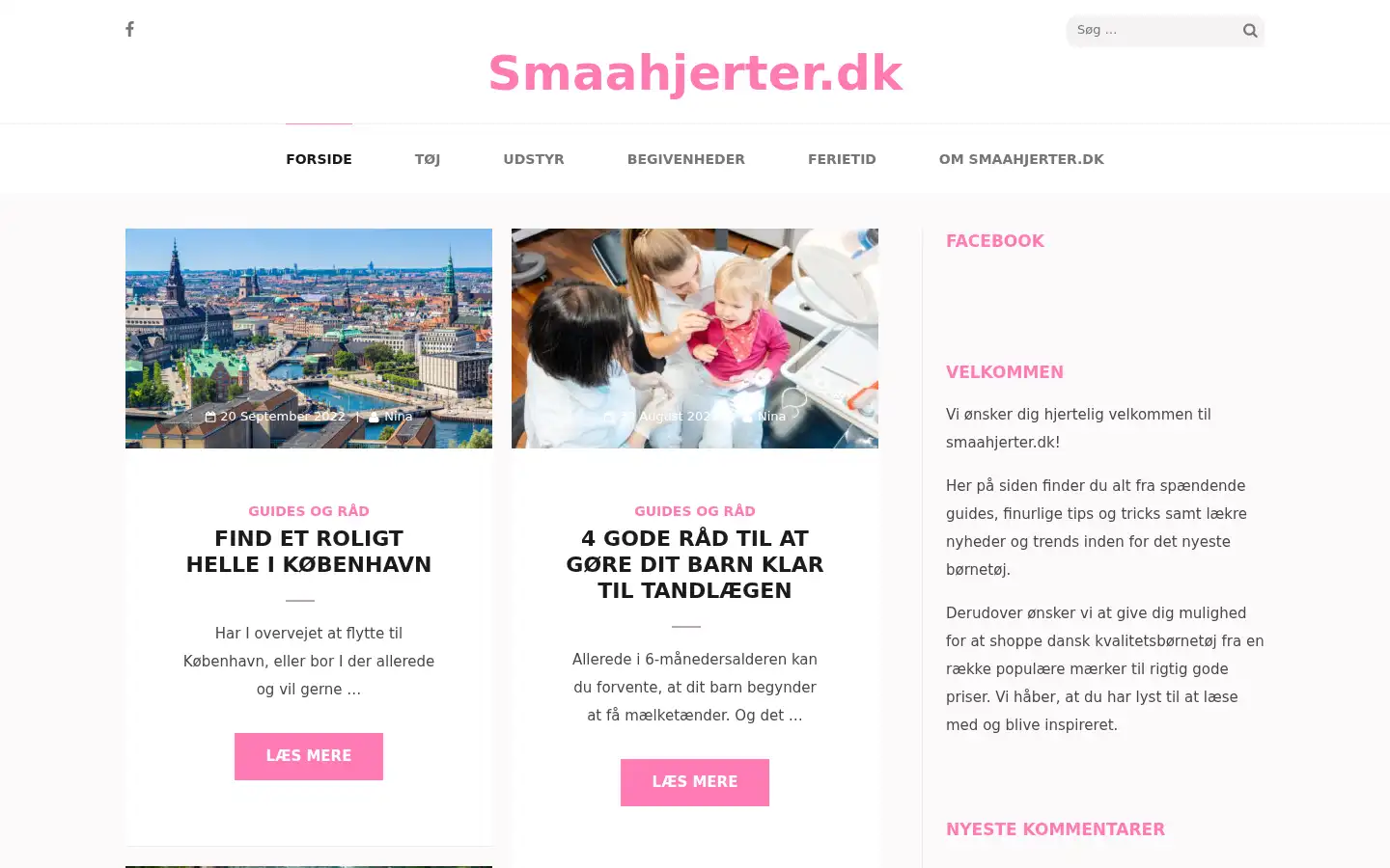 Screenshot of smaahjerter.dk