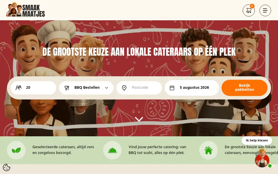 Screenshot of smaakmaatjes.nl