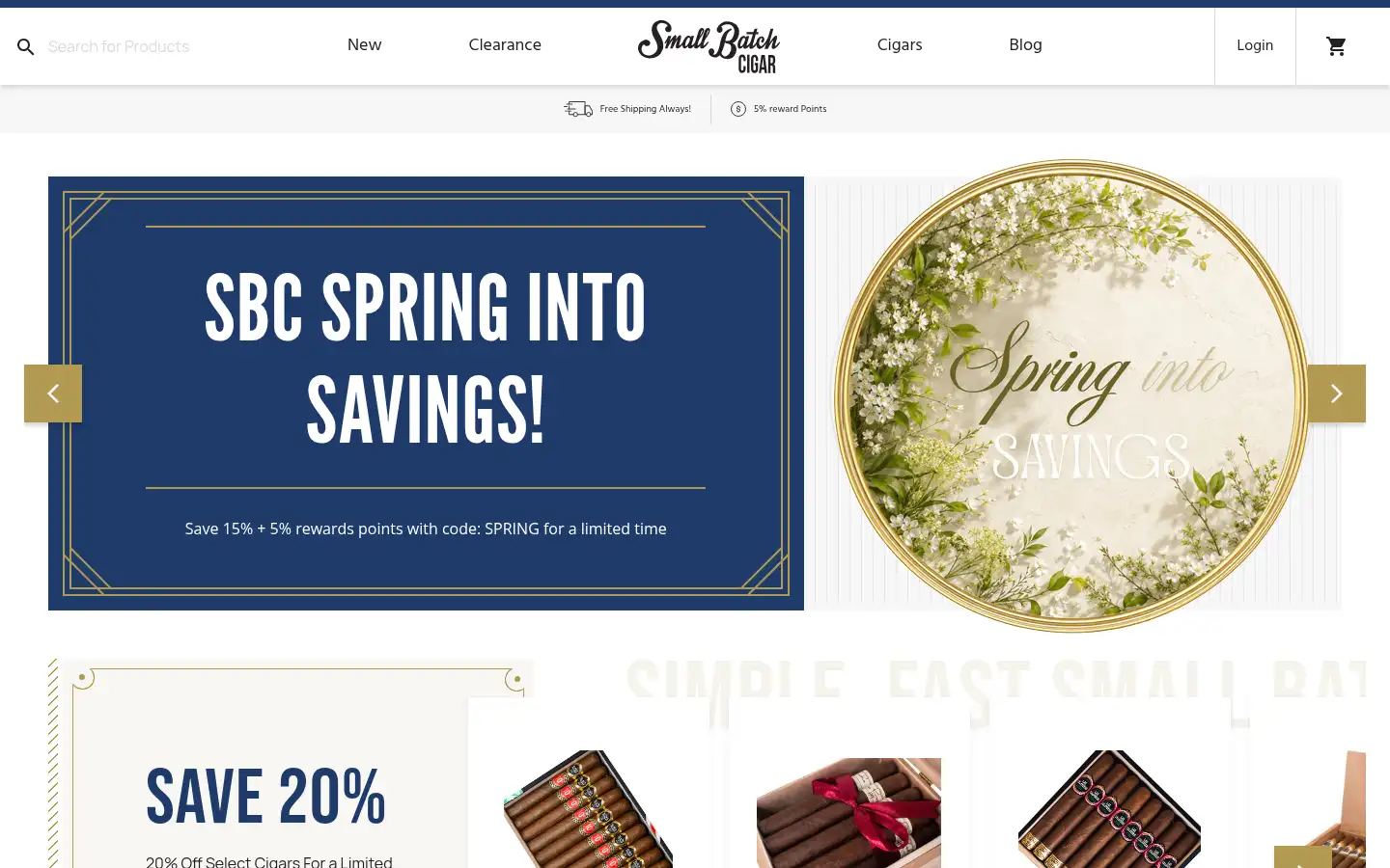 Screenshot of smallbatchcigar.com