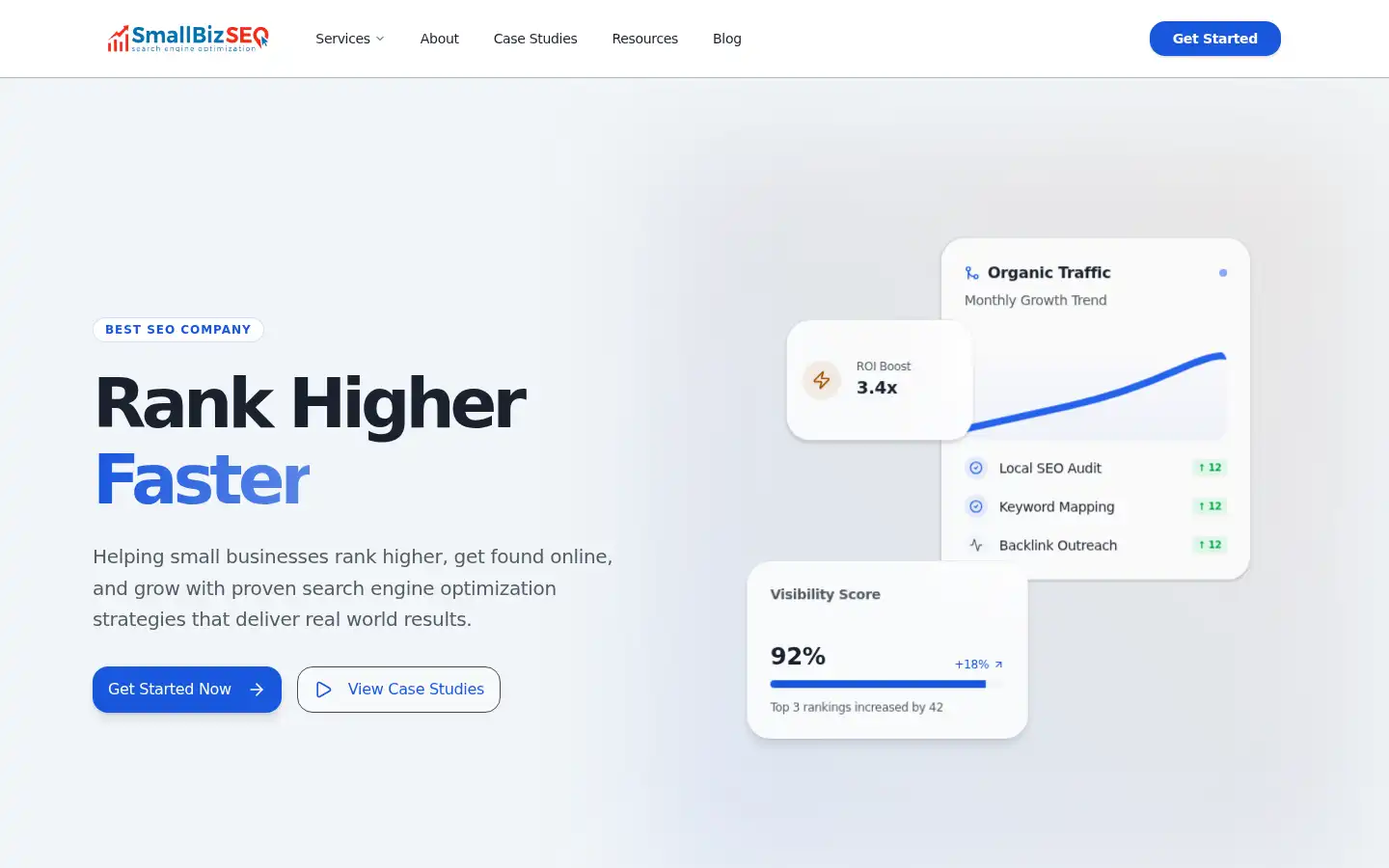 Screenshot of smallbizseo.com