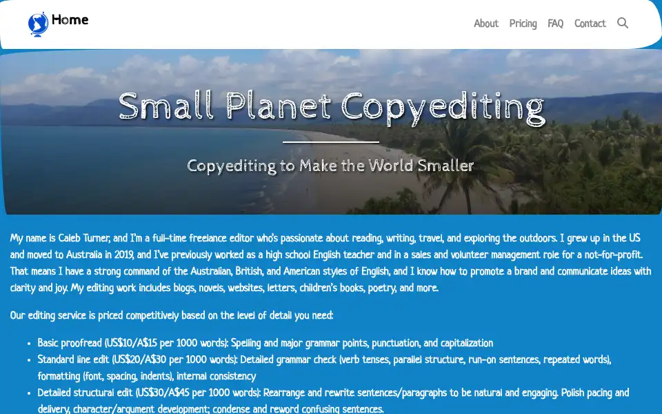 Screenshot of smallplanet.au