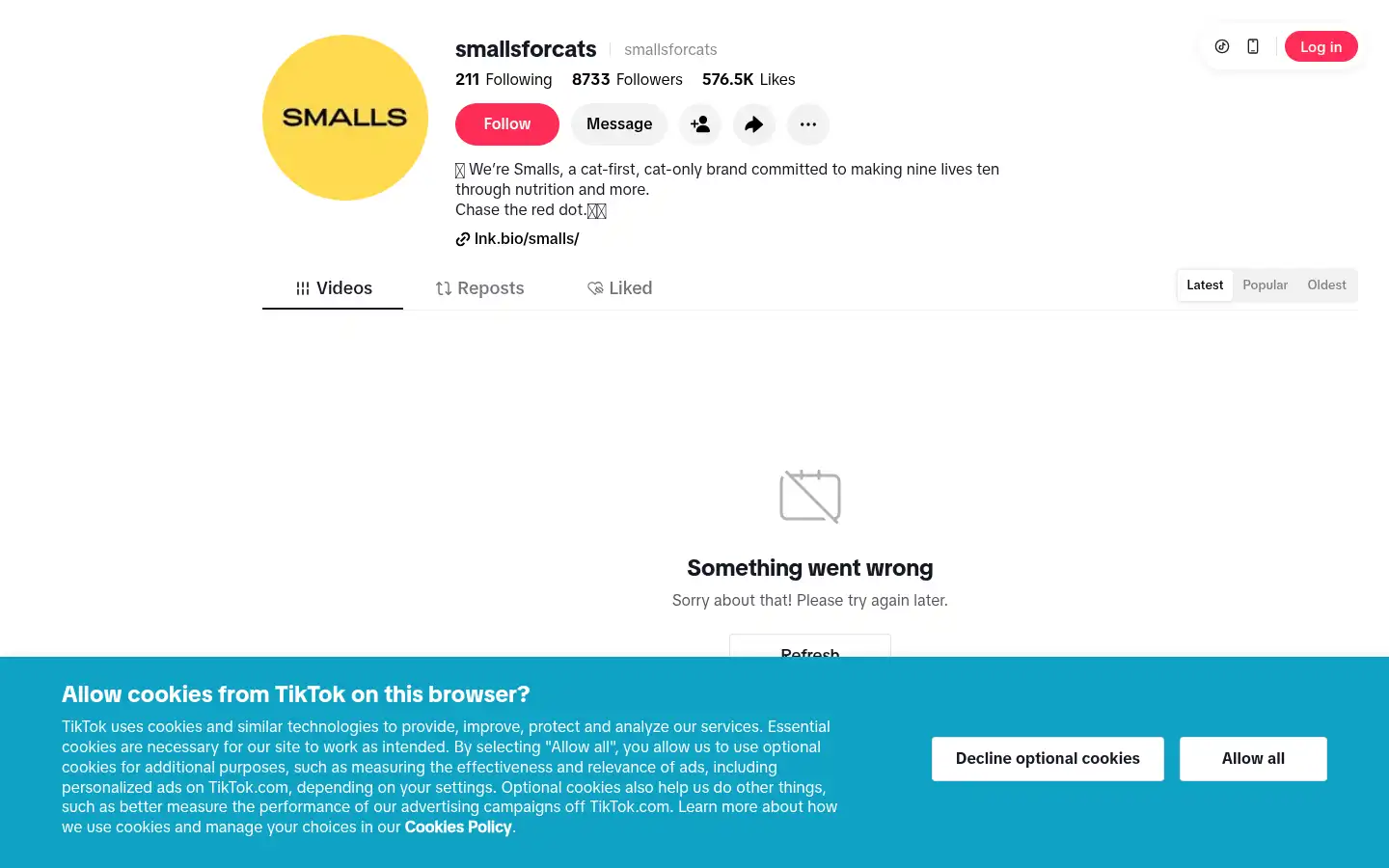 Screenshot of smalls.com