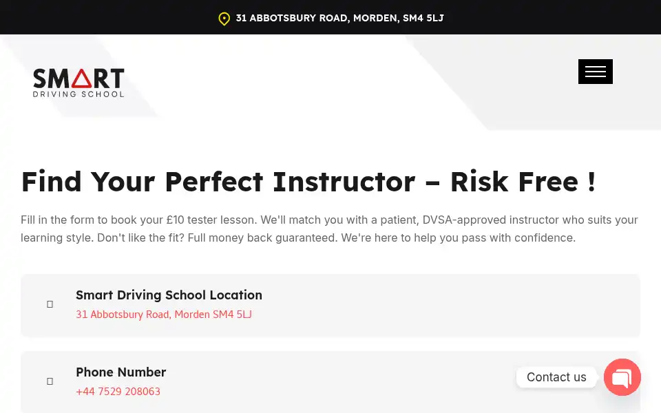 Screenshot of smart-drivingschool.co.uk