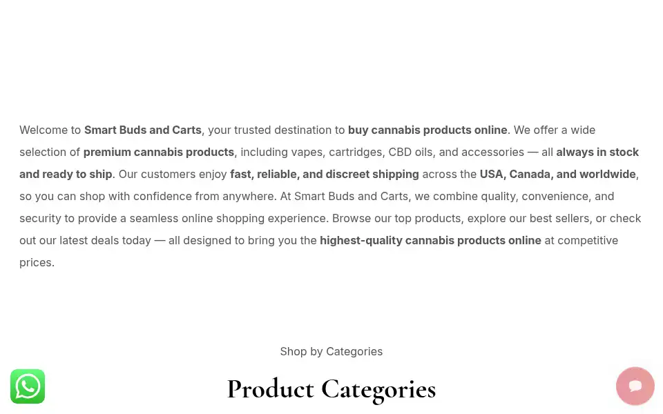Screenshot of smartbudsandcarts.com