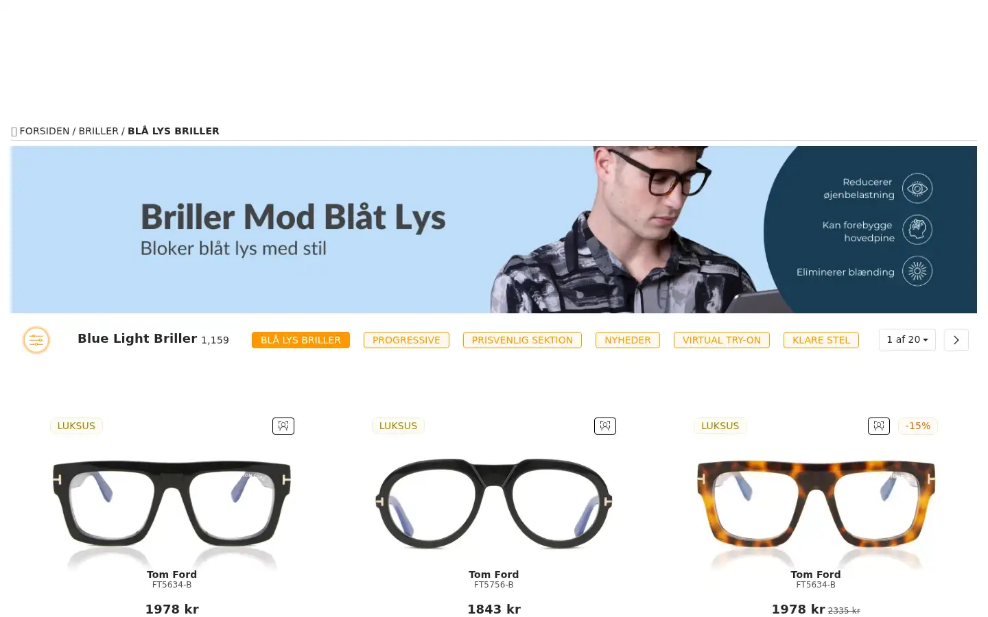 Screenshot of smartbuyglasses.dk