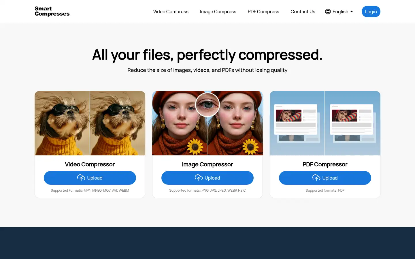 Screenshot of smartcompresses.net