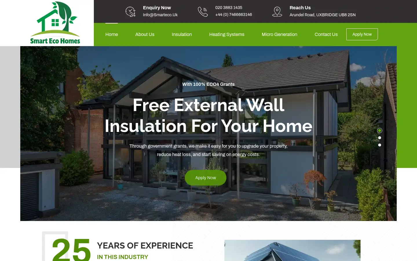 Screenshot of smartecohomes.uk