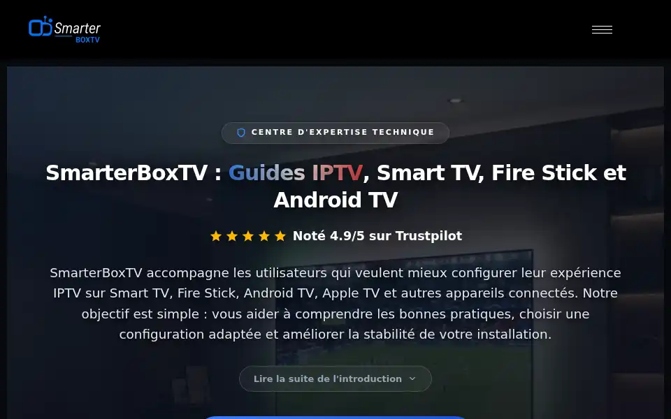 Screenshot of smarterboxtv.com