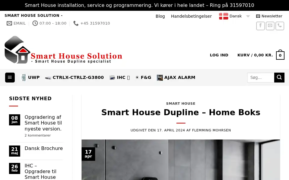 Screenshot of smarthousedanmark.com