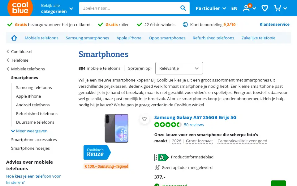 Screenshot of smartphoneshop.nl