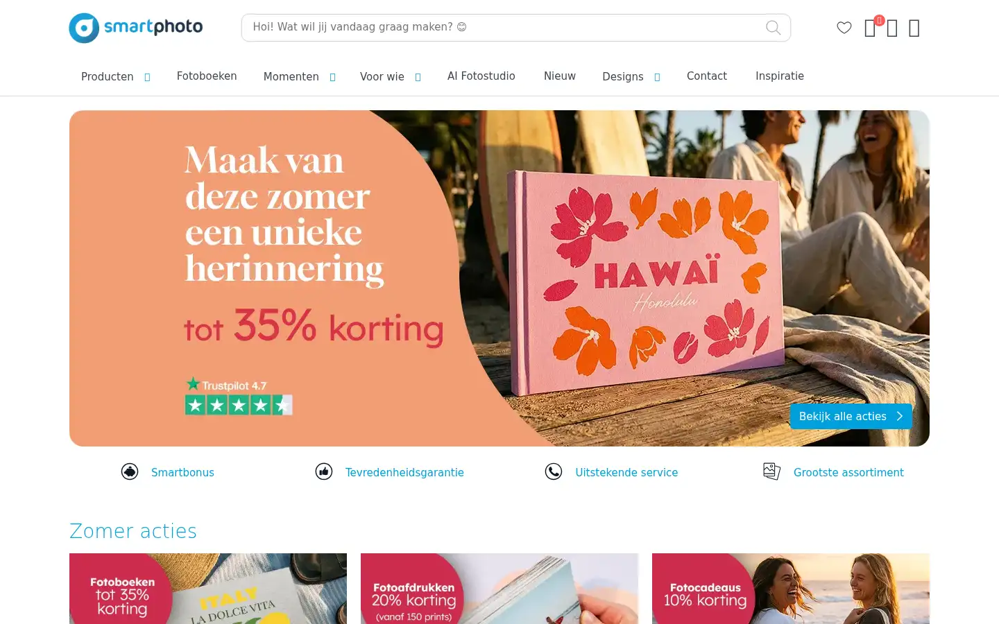 Screenshot of smartphoto.nl