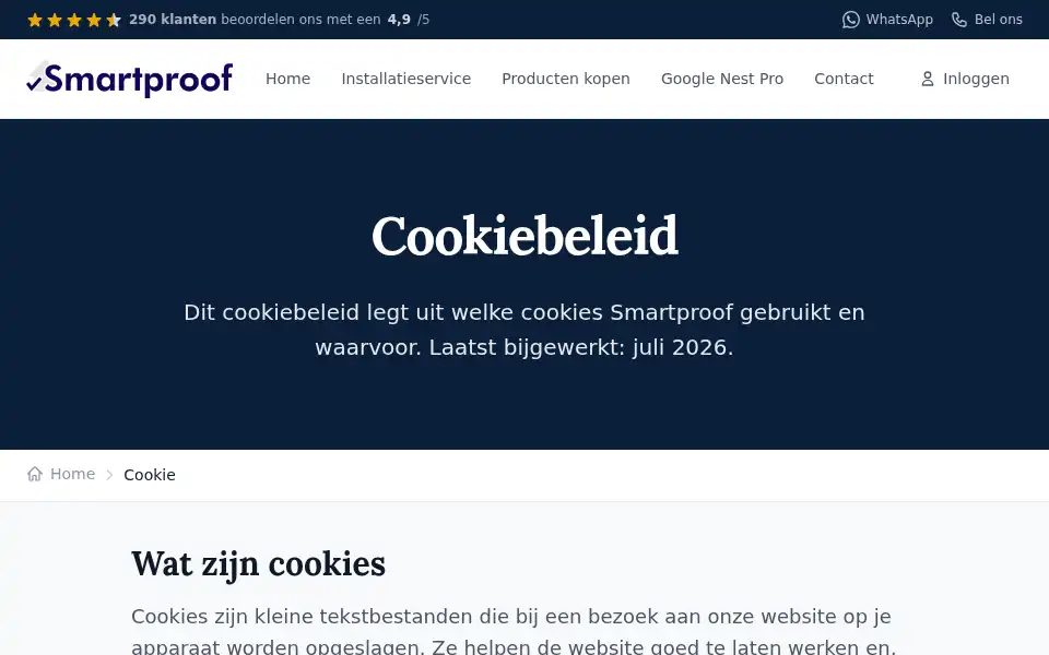 Screenshot of smartproof.nl