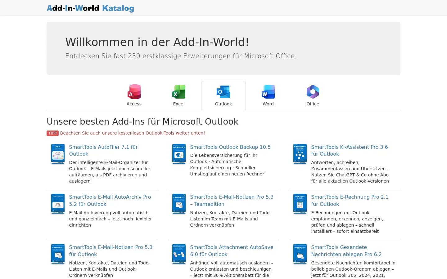 Screenshot of smarttools.de