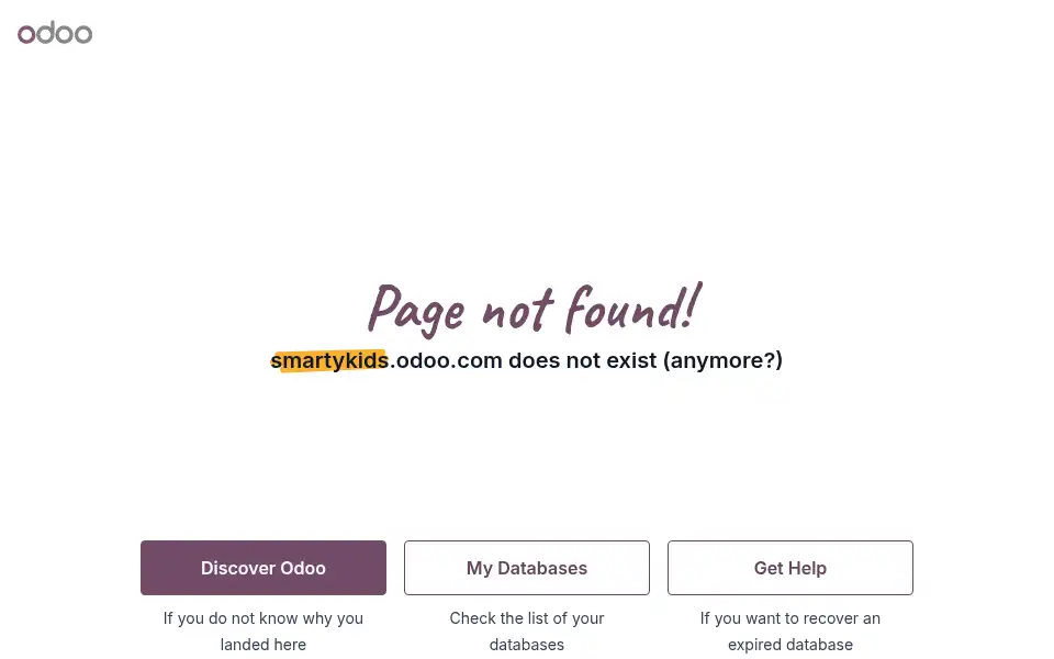 Screenshot of smartykids.odoo.com