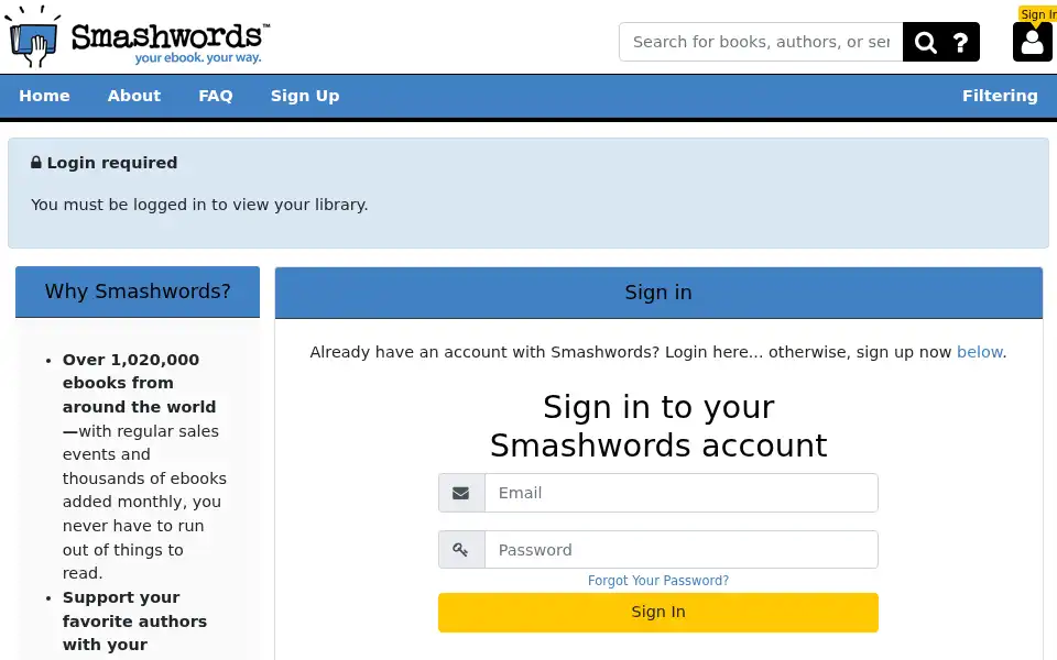 Screenshot of smashwords.com